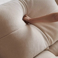 Canapé modulable de luxe carré en forme de bloc de tofu avec dossier amovible, revêtement en chenille, utilisation moderne pour villa et hôtel, rembourrage en éponge, pieds en bois