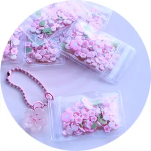 Factory Custom Flower Super Key Rings Pink Polymer Clay Flower Key Chains Newly Design Novel Accessories
