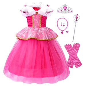 Costume da Principessa Aurora per <span class=keywords><strong>Bambina</strong></span> Travestimento Cosplay Abito da Festa di Compleanno e Ballo per Bambini 5 Pezzi - Product Image 2