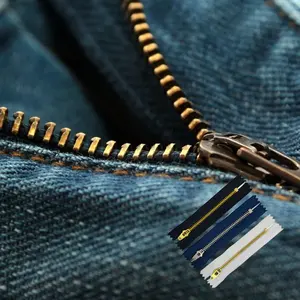 3 #4 #5 # Jeans ritsleting penjualan laris hitam biru putih pita kuningan ritsleting logam untuk menjahit
