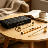 Ensemble d'accessoires pour bougies de haute qualité, écologiques et haut de gamme, coupe-mèche, éteignoir à bougie, coffret cadeau, ensemble de soin des bougies de luxe