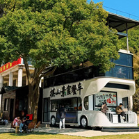 Camion-restaurant personnalisé en forme de bus à deux étages, camion de crème glacée, construction métallique, multifonctionnel, service de collations et de boissons, nouveau modèle