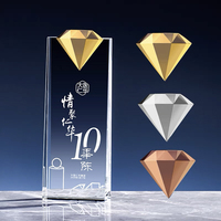 Fabriek Custom Crystal Diamond Trofee Kroon Plaquette Star Award Voor Evenement Prijzen
