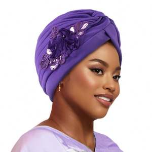 Prix d'usine Turban multifonctionnel extérieur avec accessoires de bijoux, foulards extensibles noués en polyester pour femmes - Product Image 1