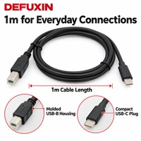 Câble USB C vers USB B DEFUXIN 1m, câble d'imprimante Type C, adaptateur OTG pour MacBook, téléphone, clavier de piano, DAC audio