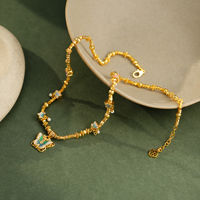 Collier pendentif papillon en alliage de zircon TANGPEI, bijoux de mode