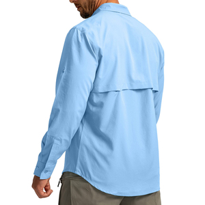 Chemises de pêche personnalisées à logo, manches longues, boutonnées, protection solaire pour pêcheurs, avec poche respirante, UPF 50+, grandes tailles - Product Image 3