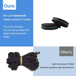 <span class=keywords><strong>Hamaca</strong></span> de Camping Ultraligera de Nailon Plano Doble para Exteriores, Tipo Paracaídas, con Correas para Árbol y Cuerda, Cama de Lujo - Product Image 6