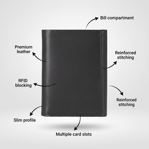 กระเป๋าสตางค์หนังแท้ทรงบางสำหรับผู้ชาย WRIZA ขายส่ง รุ่นคลาสสิก ป้องกัน RFID แฟชั่นทันสมัย แบบเปิดปิดเองได้ - Product Image 2