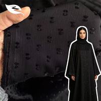 Maßgeschneiderte Bescheidene Gerade Islamische Damen-Abaya Schwarz 100% Polyester Lebendiges Schnittmuster-Material für Elegante Muslimische Kleidung