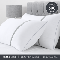 Oreiller Blanc Doux en Polyester Qualité Hôtelière de Luxe, Logo Imprimé Personnalisé, Vente en Gros pour Hôtels Hilton