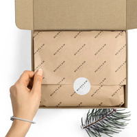 Papier de soie personnalisé avec logo d'entreprise pour l'emballage des vêtements, pulpe enduite cirée pour impression