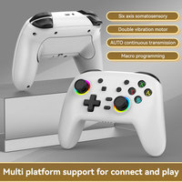 Control Inalámbrico para Juegos Z S08 Multiplataforma con Botón Turbo para Switch/Consola, Giroscopio de Seis Ejes, PC/Android/iOS, 600mah, PS3, PS4