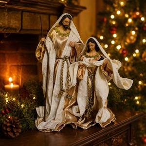 Wholesale LED <strong>Nativity</strong> <strong>Scene</strong> Full Holy Family <strong>Set</strong> Three D Crafted <strong>Nativity</strong> Religious Christmas Gift Lighted Manger Ornament - Product Image 2
