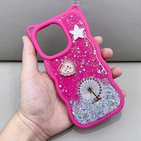 Coques de téléphone pour femmes, mignonnes et tendance, de la marque BAILI, avec des accessoires en résine époxy 3D, avec une coque de téléphone à oreilles de chat brillantes, pour Samsung