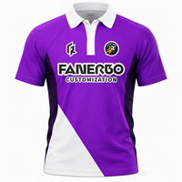 Kaos Polo Pria Custom 100% Polyester Kain Jacquard Premium Bernapas Cepat Kering Kerah Bulat Anti-Bakteri Nama Tim Semua
