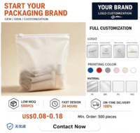 Emballages en plastique givré blanc personnalisés avec fermeture éclair, sacs à fermeture éclair givrés pour vêtements