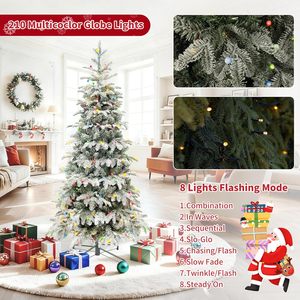 <span class=keywords><strong>Sapin</strong></span> de Noël Artificiel Floqué Pré-éclairé 1,80 m Effet Neige 210 Lumières Multicolores <span class=keywords><strong>Sapin</strong></span> Aspin Support Métallique Pliable Décoration de Fêtes pour la Maison - Product Image 2