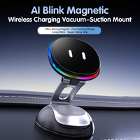 Chargeur de voiture sans fil magnétique à aspiration 15W, éclairage RGB doux, support de refroidissement à effet clignotant, directement de l'usine