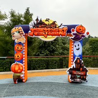 Arco Inflable Gigante Personalizado para Halloween, Diseño de Árbol de Calabazas y Fantasmas, Tela Oxford Resistente al Sol para Entrada de Fiestas al Aire Libre