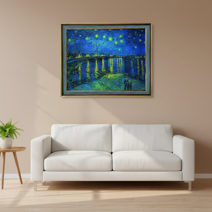 Riproduzione <span class=keywords><strong>di</strong></span> Livello Museale della <span class=keywords><strong>Notte</strong></span> <span class=keywords><strong>Stellata</strong></span> <span class=keywords><strong>di</strong></span> Vincent <span class=keywords><strong>Van</strong></span> <span class=keywords><strong>Gogh</strong></span>, Paesaggio del Rodano Impressionista, Alta Risoluzione, Ecologica - Product Image 1