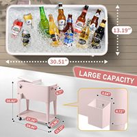 Glacière isotherme à roulettes grande capacité 80QT, chariot de transport isotherme, glacière à bière en métal sur roues pour l'extérieur