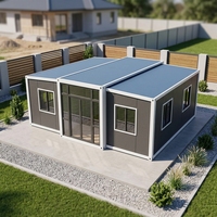 Maison conteneur pliable et extensible, maison modulaire préfabriquée, structure en acier, panneaux sandwich, intérieur moderne pour habitation résidentielle