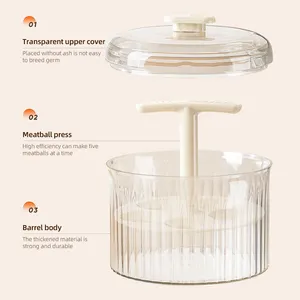 Machine manuelle à boulettes de viande en plastique PP transparent, antiadhésive, de qualité alimentaire, durable, pour 5 boulettes de viande ou de riz - Product Image 2