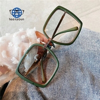 Teenyoun – lunettes surdimensionnées, carrées et fines, monture Pc, lunettes pour les yeux, mode étudiante, lunettes Anti-lumière bleue pour femmes