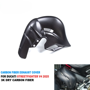 Cubierta de escape de fibra de carbono 3K mate y brillante para Ducati Streetfighter V4 2025 - Product Image 2