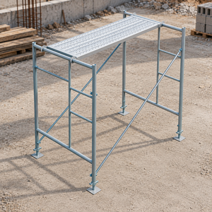 Ensemble <span class=keywords><strong>d</strong></span>'échafaudages à cadre galvanisé antirouille, plateforme de travail en acier robuste pour les travaux de construction et <span class=keywords><strong>d</strong></span>'entretien des murs extérieurs - Product Image 4