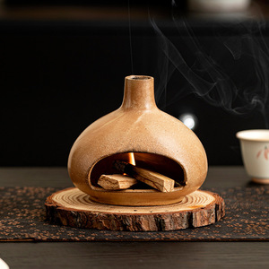 Piccolo Bruciatore di Incenso in Ceramica a Forma di Caminetto, Antiodore, Ornamento Atmosferico, Vassoio per Incenso da Tavolo Dehua Kraft - Product Image 1