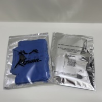 Sacs d'emballage pour vêtements avec fermeture éclair argentée et logo personnalisé, sacs refermables en aluminium pour vêtements, t-shirts, pochettes