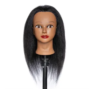 african american training mannequin head with mannequin afro training head