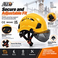 Casques de sécurité ABS à vente chaude, conformes aux normes HBC CE-EN12492 UKCA, pour le camping en plein air, le sauvetage, l'escalade, avec visière de protection des yeux