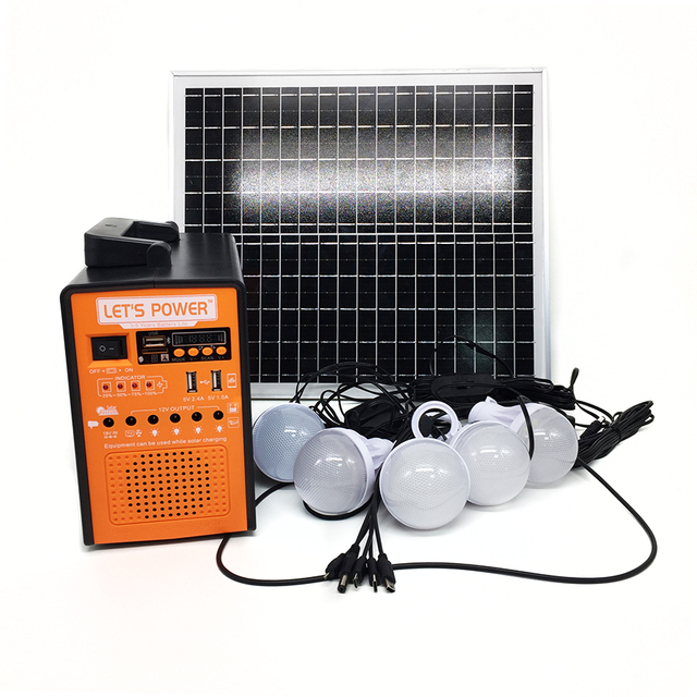 Good Price Solar Lighting System Household Emergency LED Solar Light Kit Bluetooth Mp3 FM Radio Portable 12V Solar DC System