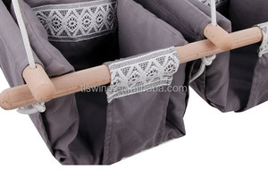 Columpio basculante para niños pequeños de interior y exterior, silla de madera para bebé, asiento de columpio de encaje, lona para gemelos - Product Image 4