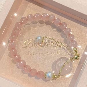 Imitation Hetian Jade <b>Bracelet</b> Chinese Style Pink <b>Beaded</b> Safety Buckle Buddha Bead Natural Lucky Beads <b>Bracelet</b> - Product Image 1