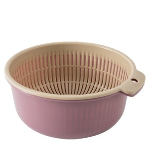 Cesta de plástico de doble capa para lavar verduras con drenaje para uso en la cocina, tamaños pequeño, mediano y grande - Product Image 5