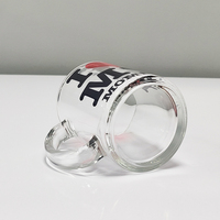 Mug à café en verre transparent de 11 oz pour sublimation, avec poignée, surface imprimable pour presse à chaud, impression DIY, cadeau, vente en gros Topjlh