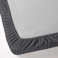 Drap de lit en coton gris foncé, taille personnalisée, hôtel, 1cm, rayé, 3cm
