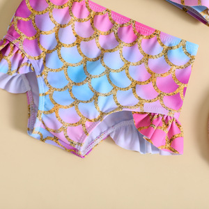 <span class=keywords><strong>Maillot</strong></span> <span class=keywords><strong>de</strong></span> <span class=keywords><strong>bain</strong></span> 2 pièces pour fillettes, style mignon personnalisé, séchage rapide, avec haut tankini à volants et bas <span class=keywords><strong>de</strong></span> bikini, vêtements <span class=keywords><strong>de</strong></span> <span class=keywords><strong>bain</strong></span> pour <span class=keywords><strong>bébé</strong></span> fille - Product Image 4
