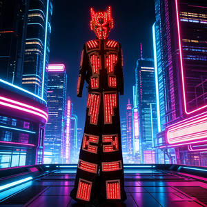Costume de robot marcheur sur échasses lumineux à LED |   Costume de <span class=keywords><strong>Ranger</strong></span> Lumineux pour les Soirées d'Halloween des Hommes - Product Image 5