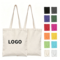 Sacs de shopping en coton recyclables imprimés avec logo personnalisé, couleur naturelle unie, sac fourre-tout en toile