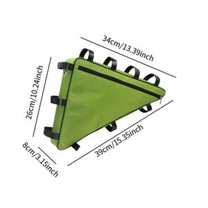 Sac de cadre de vélo, accessoires de vélo, pochette pour vélos de route, sac de cyclisme vert - Product Image 3