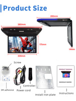 Monitor de Techo para Auto de 13.3 Pulgadas, 1920*1080, Pantalla IPS, WIFI, Android TV, 2G+32G, Reproductor Multimedia de Video, Mirror Link, Control Remoto