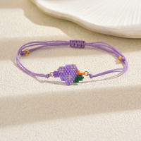 Bracelet d'amitié bohème fait main en perles de rocaille pour femme, réglable, motif fruit, accessoire mignon pour l'été