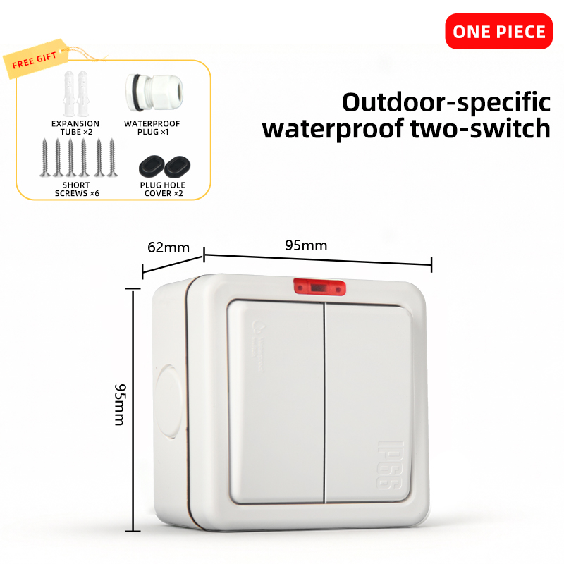 Interruptor doble impermeable para exteriores IP66