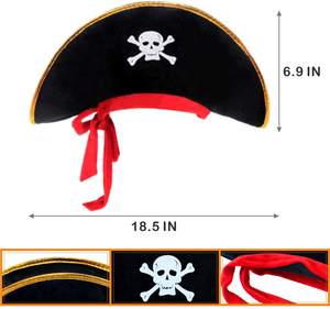 Chapeau de <span class=keywords><strong>pirate</strong></span> noir C3763 en vente chaude, vente en gros d'usine, fête cool, prix bas, chapeaux de <span class=keywords><strong>pirate</strong></span> - Product Image 2