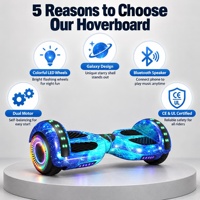 Trottinette électrique auto-équilibrante pour adultes, hoverboard de 6,3 pouces avec haut-parleur Bluetooth